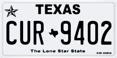 TX license plate CUR9402