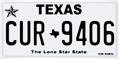 TX license plate CUR9406