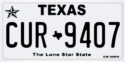 TX license plate CUR9407