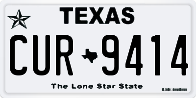 TX license plate CUR9414