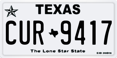 TX license plate CUR9417