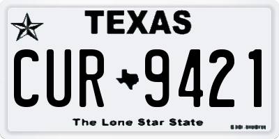 TX license plate CUR9421