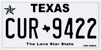 TX license plate CUR9422