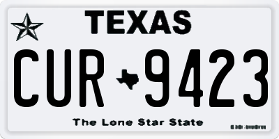 TX license plate CUR9423