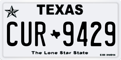 TX license plate CUR9429