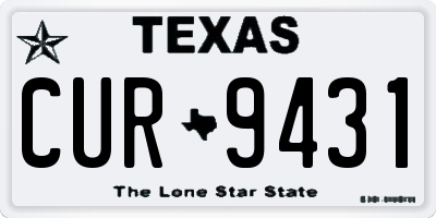 TX license plate CUR9431