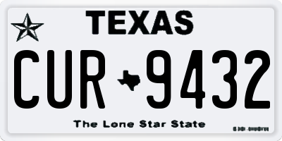 TX license plate CUR9432