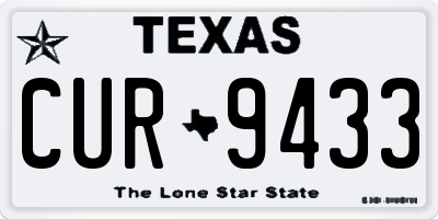 TX license plate CUR9433