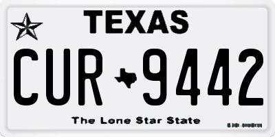 TX license plate CUR9442