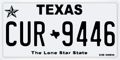 TX license plate CUR9446