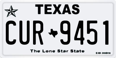 TX license plate CUR9451