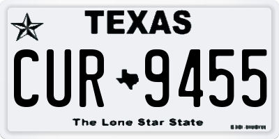 TX license plate CUR9455