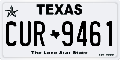 TX license plate CUR9461