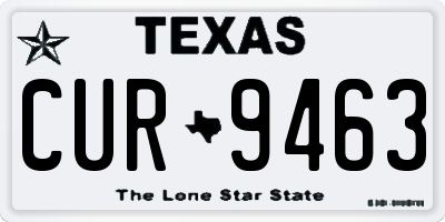 TX license plate CUR9463