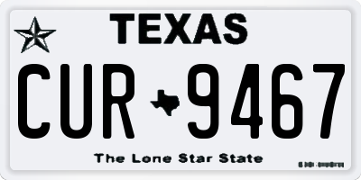 TX license plate CUR9467