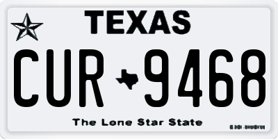 TX license plate CUR9468
