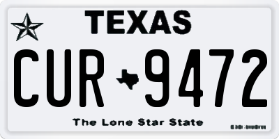 TX license plate CUR9472