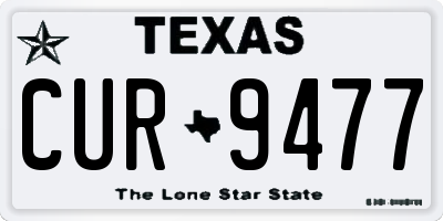 TX license plate CUR9477