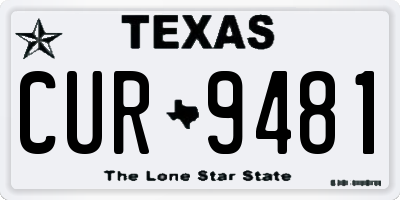 TX license plate CUR9481