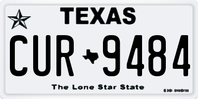 TX license plate CUR9484