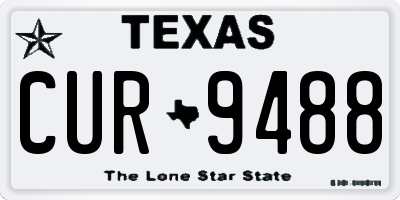 TX license plate CUR9488