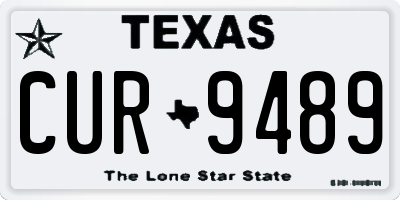 TX license plate CUR9489