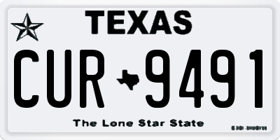 TX license plate CUR9491