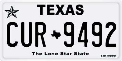 TX license plate CUR9492