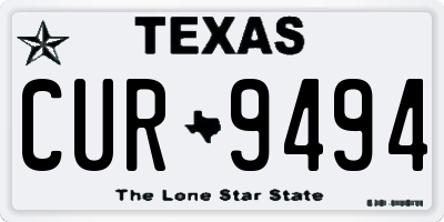 TX license plate CUR9494