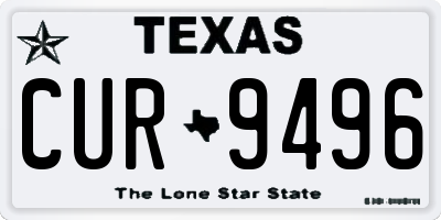 TX license plate CUR9496