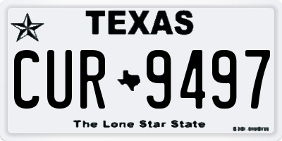 TX license plate CUR9497
