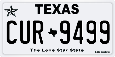 TX license plate CUR9499