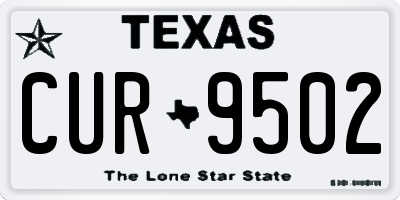 TX license plate CUR9502