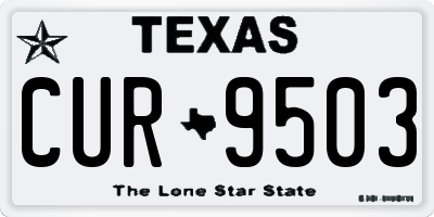 TX license plate CUR9503