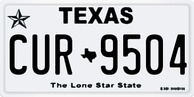 TX license plate CUR9504