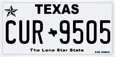 TX license plate CUR9505