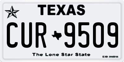 TX license plate CUR9509
