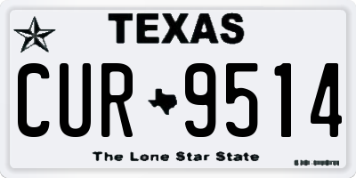 TX license plate CUR9514