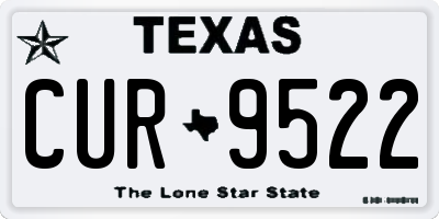 TX license plate CUR9522