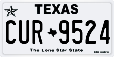 TX license plate CUR9524