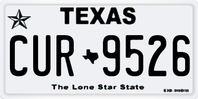TX license plate CUR9526