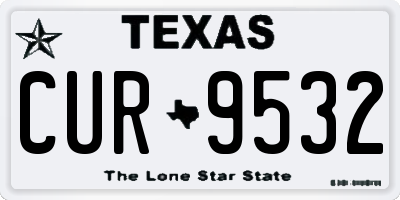TX license plate CUR9532