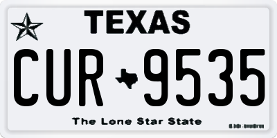 TX license plate CUR9535