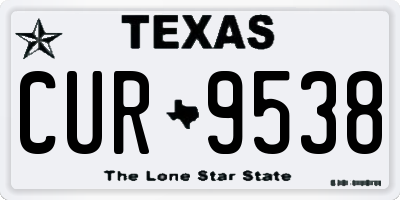 TX license plate CUR9538