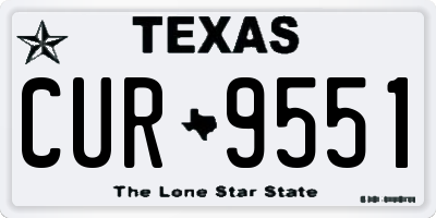 TX license plate CUR9551