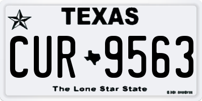 TX license plate CUR9563