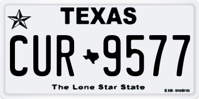 TX license plate CUR9577
