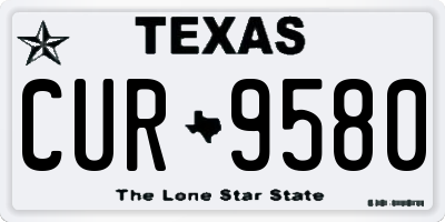 TX license plate CUR9580