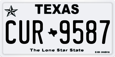 TX license plate CUR9587