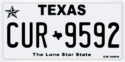 TX license plate CUR9592